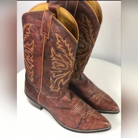 JUSTIN BOOTS BROWN LEATHER WESTERN BOOTS MADE IN MEXICO SIZE 11